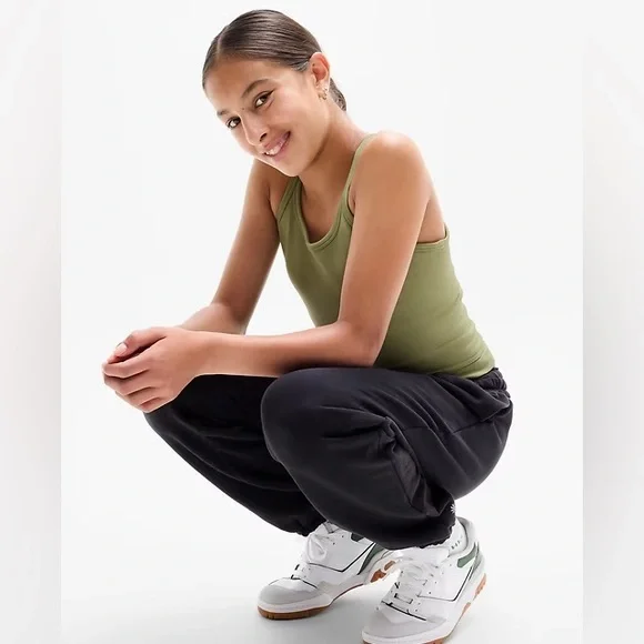 NWT New ATHLETA GIRL Rise Above Rib Cami Shelf Bra Racerback Tank Top M 8 10 - Picture 3 of 7